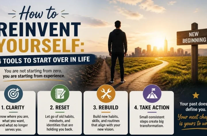 Person starting over in life, symbolizing how to reinvent yourself