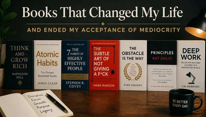 15 personal development books about success, positive thinking, and personal growth.